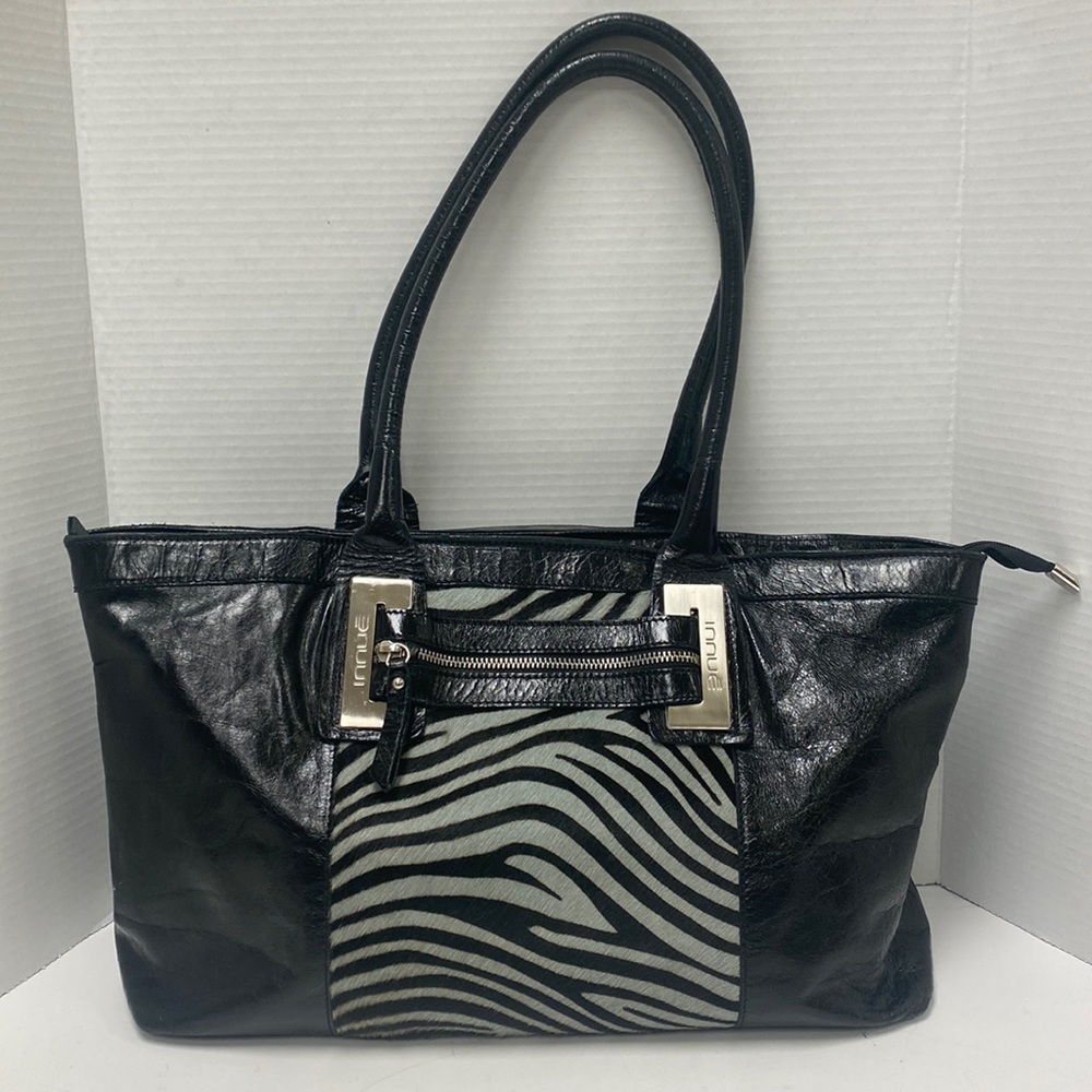 Innue Black Genuine Leather Shoulder Bag ~ made in Italy